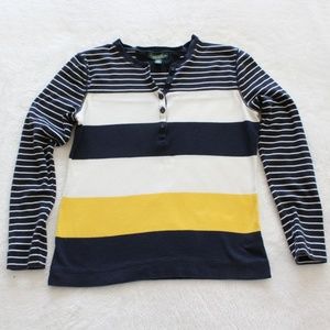 LRL Ralph Lauren Jeans Co Blue White Top Women's